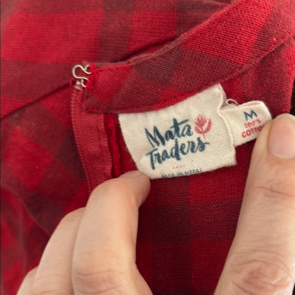 Mata Traders Red Plaid Cap Sleeve Dress M - Picture 5 of 6